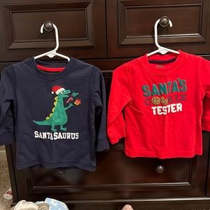 Set of Gymboree Christmas shirts, size 12-18 mo.